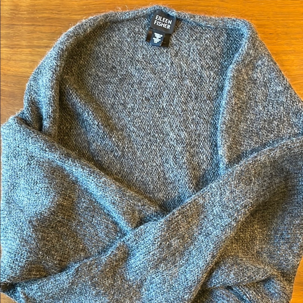 Eileen Fisher dark gray knit shrug/sweater - women’s medium